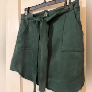 BCBG Forest Green Suede Skirt